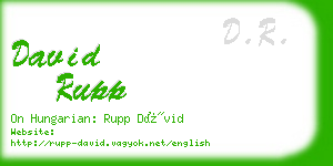 david rupp business card